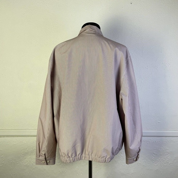 Bobby Jones Windbreaker Jacket Mens XXL Red White Seersucker Stripe Zip - Picture 7 of 11